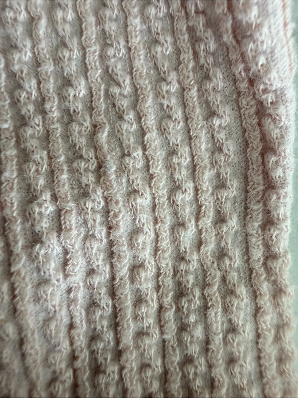 H&M Ribbed Knee-High Tights in Cream and Blush Pink